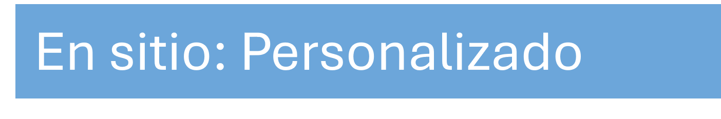 En sitio: Personalizado